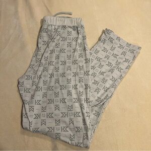 Maison Kitsune Light Gray Logo Print Lounge Pants